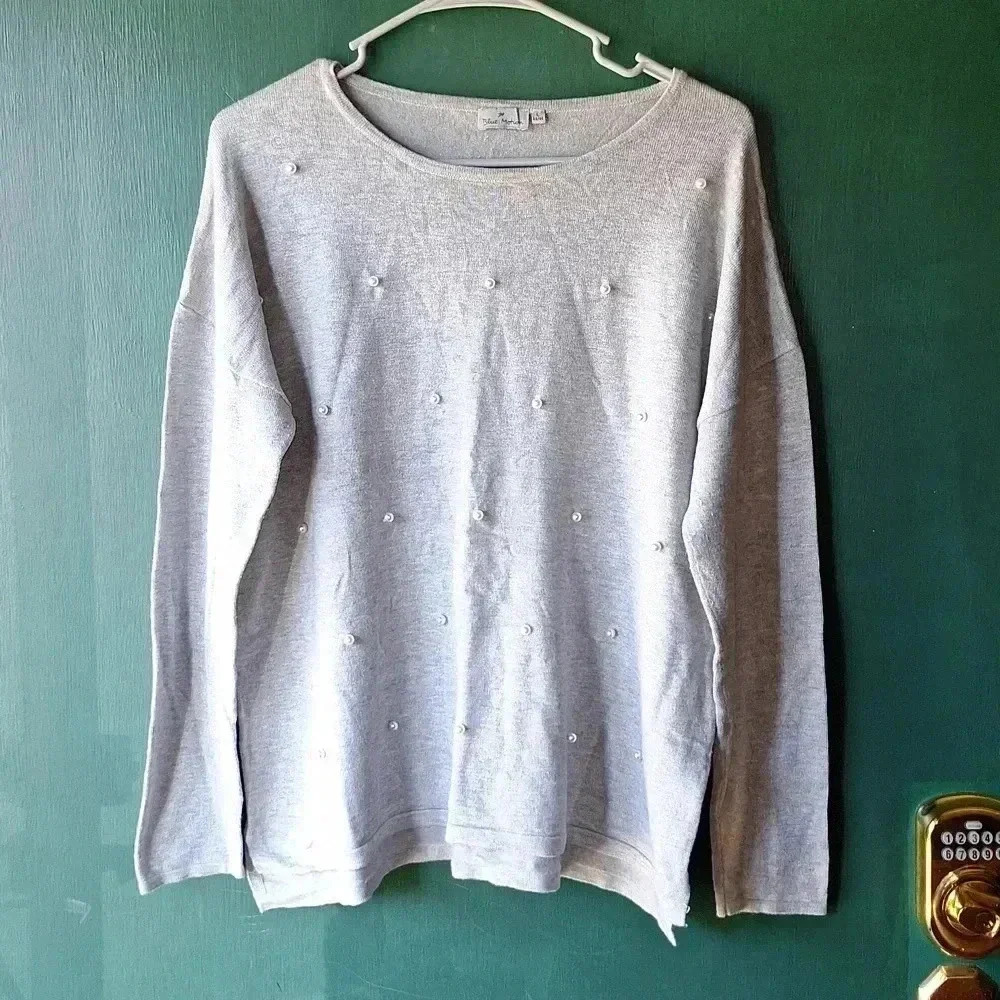 Light Grey Sweater with Beads